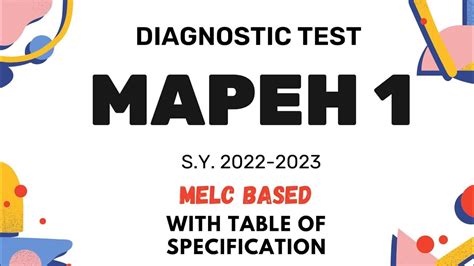 Diagnostic Test In Mapeh Melc Based With Tos Youtube