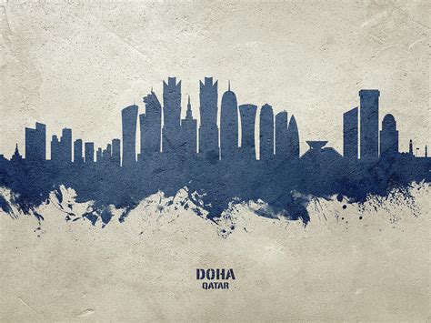 Doha Qatar Skyline Digital Art By Michael Tompsett Fine Art America