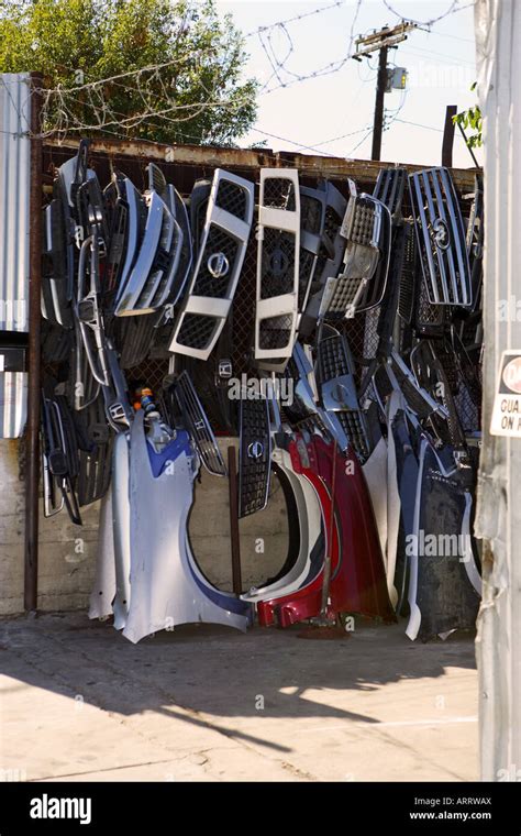 Car parts at junkyard Stock Photo - Alamy