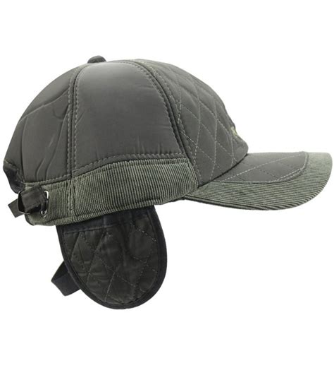 Mens Warm Cotton Padded Quilting Plaid Peaked Baseball Hat Cap With