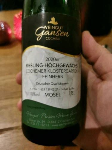 Werner Gansen Cochemer Klostergarten Riesling Hochgewächs Feinherb