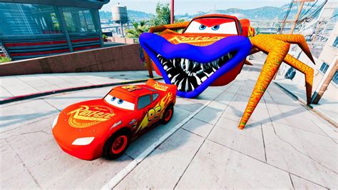 Epic Escape From The Lightning McQueen Head Eater Car VS McQueen Head