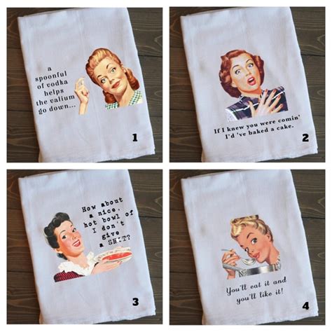 Funny Sayings Retro Kitchen Cotton Tea Towel Christmas T Flour Sack