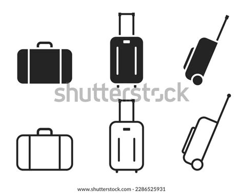 Travel Bag Icon Set Vacation Baggage Stock Vector Royalty Free