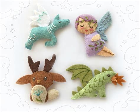 Mythical Creatures Set 2 Plush Pattern Pdf Svg Download For Felt