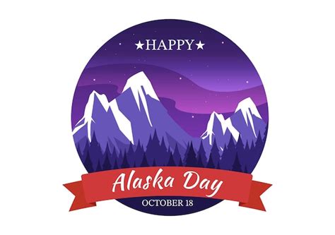 Premium Vector Happy Alaska Day On October 18 Hand Drawn Cartoon Illustration With Flag Waving