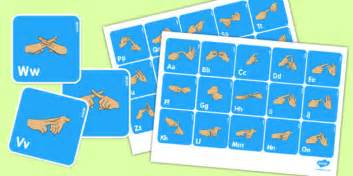 Editable British Sign Language Manual Alphabet Cards Alphabet