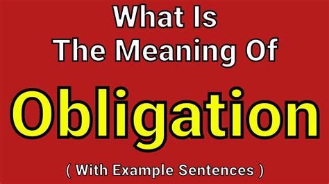 Meaning Of Obligation Obligation English Vocabulary Most Common