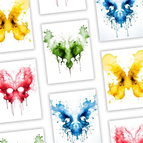 Printable Rorschach Inkblot Paintings Etsy