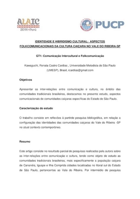 PDF IDENTIDADE E HIBRIDISMO CULTURAL ASPECTOS Congreso Pucp Edu