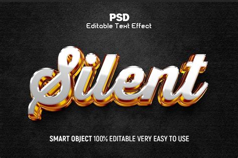 Premium PSD Silent 3d Editable Text Effect Style Template