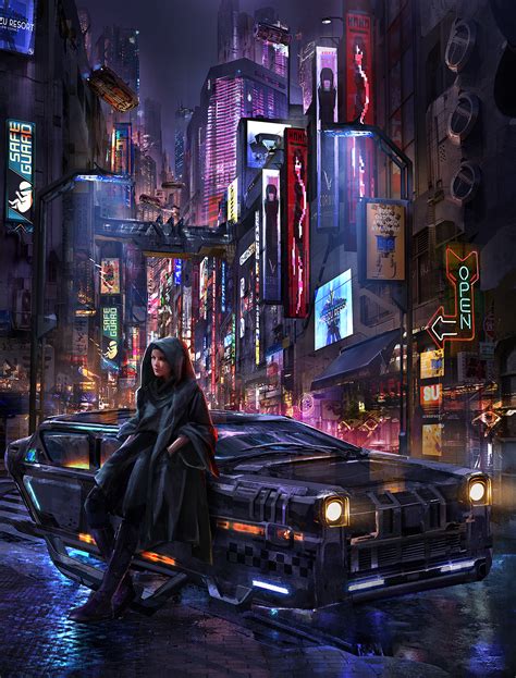 Wallpaper Digital Art Artwork Street Futuristic City Vehicle