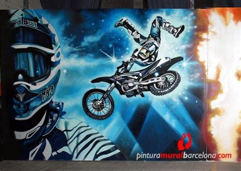 MURAL GRAFFITI MOTO QUAD FREESTYLE PINTURA MURAL BARCELONA Mateo