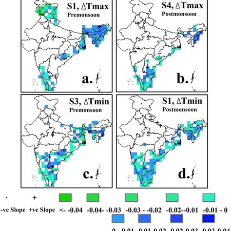 Temporal Trend In The Change In Temperature Tmax And Tmin For The