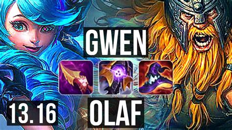 GWEN Vs OLAF TOP 9 Solo Kills 1100 Games 15 3 6 Godlike NA