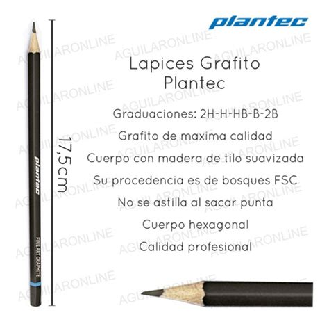 12 Lapiz Plantec Grafito Graduado Tecnico Dibujo Graduacion En Venta En