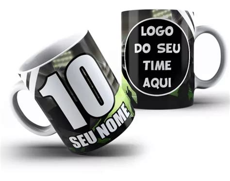 Caneca Personalizada Nome Times Brasileiros Torcedor