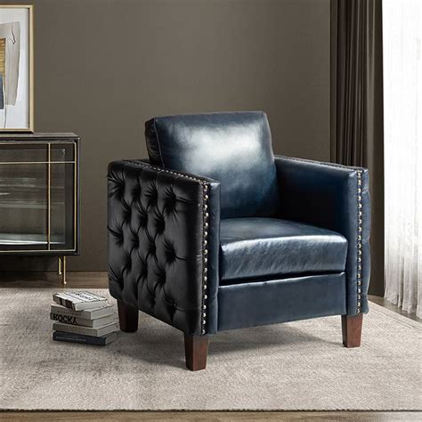 Paulo Vegan Leather Tufted Club Armchair Hulala Home Tufted Club