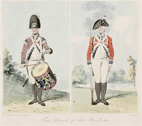 British First Foot Guards Drummer Grenadier Company And Guardsman