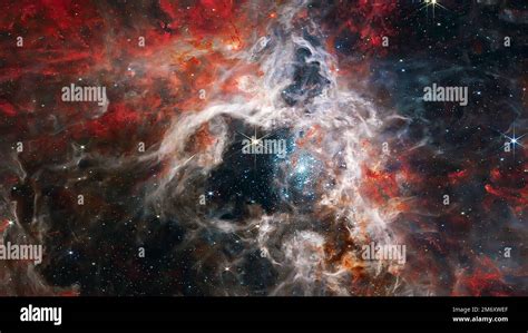 Cosmic Tarantula Nebula in outer space. James webb telescope. Elements ...