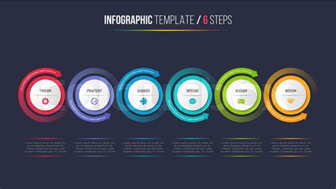 Six Steps Infographic Process Chart With Circular Arrows Stock