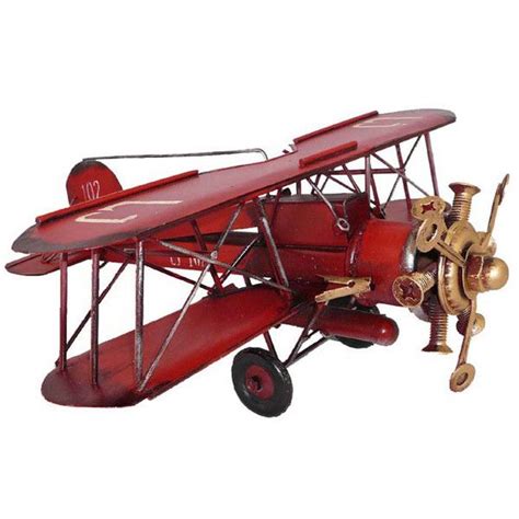 Antique Metal Bi Plane Airplane Model Toy Replica 130 Ebay Item