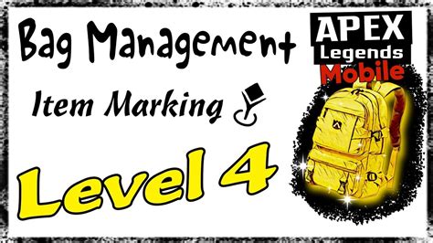 Bagpack Management Item Marking Mark Pick Level 4 Bagpack Apex