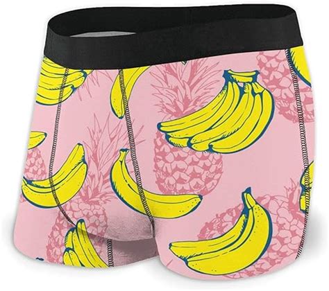 Waymay Pineapples And Bananas Pattern Men Underwear Boxer Briefs Low