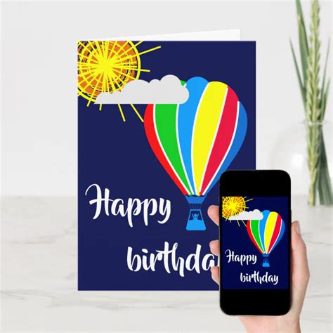 Hot Air Balloon Happy Birthday Card Zazzle