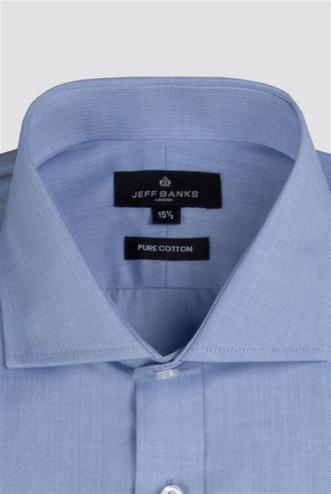 Jeff Banks London Men S Blue Herringbone Shirt Suit Direct