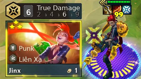 JINX TRUE DAMAGE SIÊU CARRY BẮN BAY MÀU CẢ MAP LEO RANK CỰC KHỎE DTCL