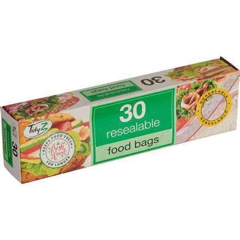 Tidyz Resealable Food Bags Clear 30 Pack Wilko