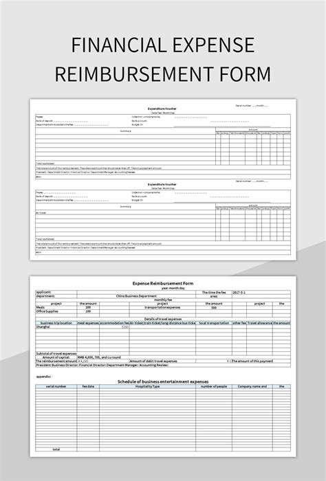 Free Expense Reimbursement Form Financial Statements Templates For