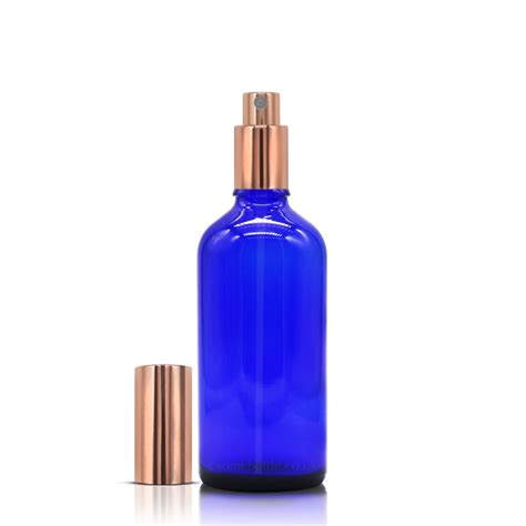 Ml Blue Glass Dropper Bottle Rose Gold Mist Sprayer No Moq