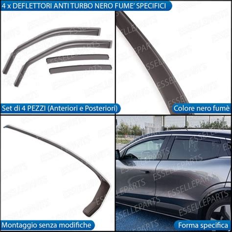 Deflettori Aria ANTERIORI POSTERIORI Anti Turbo Anti Vento Nero Fume