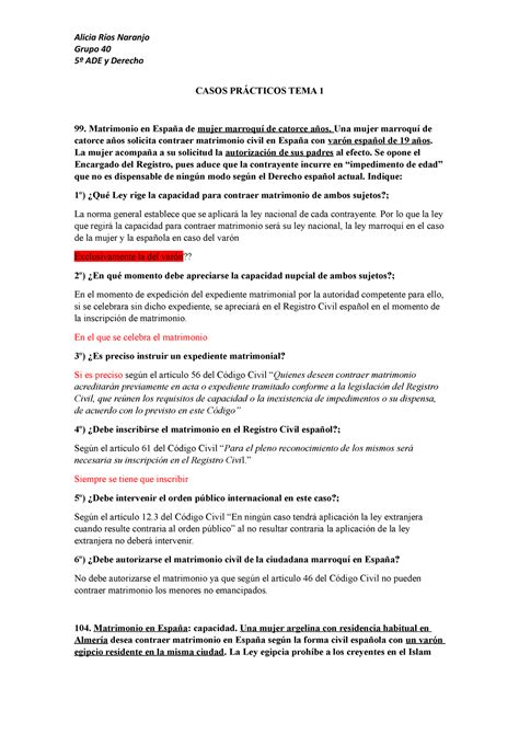 Casos Pr Cticos Tema Y Tema Grupo Ade Y Derecho Casos