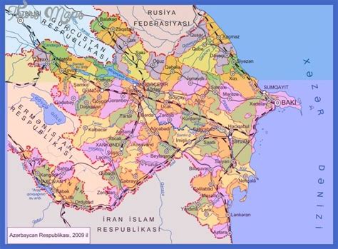 Azerbaijan Map with Major Cities and Roads