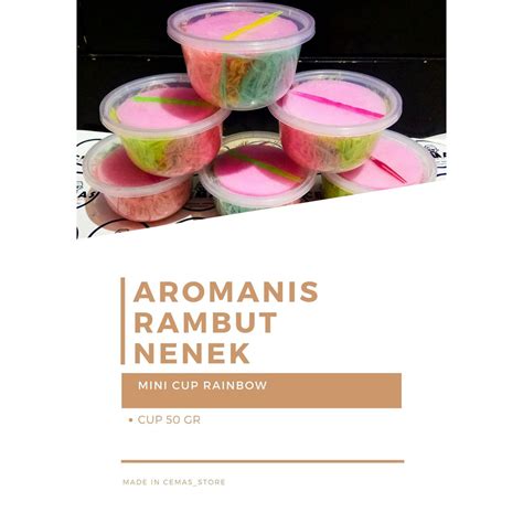 Jual Arum Manis Rambut Nenek Pelangi Cup Mini Gr Arbanat Jajanan