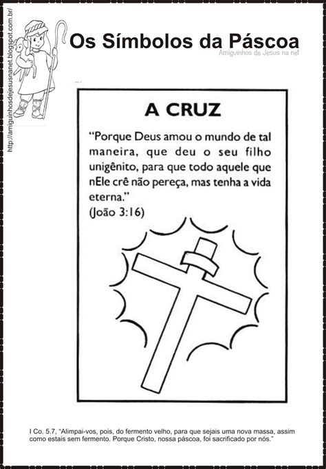 Tia Lu e os Amiguinhos de Jesus Cartazes os Símbolos da Páscoa Cristã