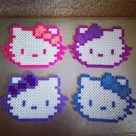 Hello Kitty Coasters Perler Beads By Alexiisniicole Perler Bead Designs Diy Perler Bead