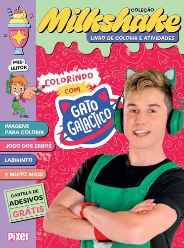 Livro Colorindo Gato Galactico Coleção Milkshake Passatempos