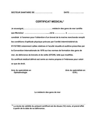 Certificat Medical Pdf