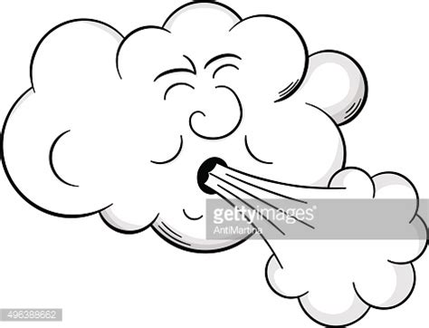 Vector De Stock De Cartoon Cloud Blows Wind Royalty Free Freeimages