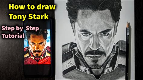 How To Draw Tony Stark Step By Step Sketch Tutorial Part 2 Ironman