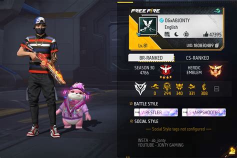 What Is Jonty Gaming S Free Fire Id Stats Guild Rank Youtube