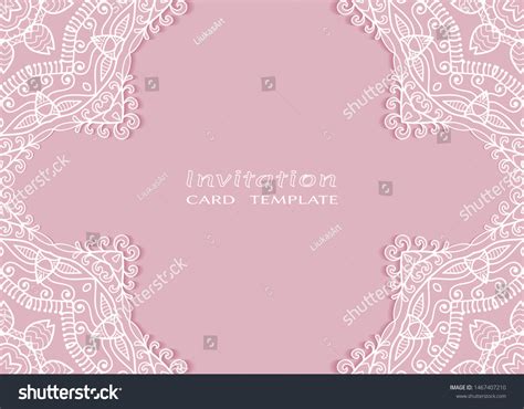 Invitation Card Template Frame Border Doodle Vector De Stock Libre De