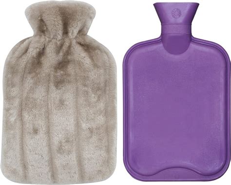 Buy HomeTop Premium Classic Rubber Hot Water Bottle And Luxurious Faux Fur Plush Fleece Cover W