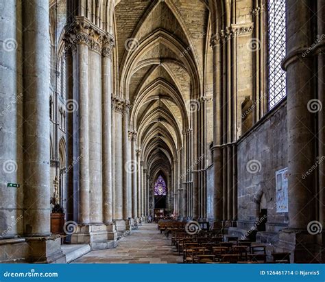 Interior of Reims Cathedral, Editorial Stock Image - Image of reims ...