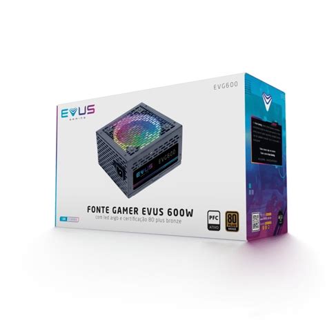 Fonte Gamer Evus Evg Argb W Selo Plus Bronze