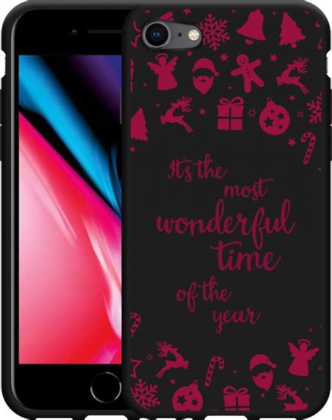 Hoesje Geschikt Voor IPhone SE 2020 Zwart Most Wonderful Time Bol